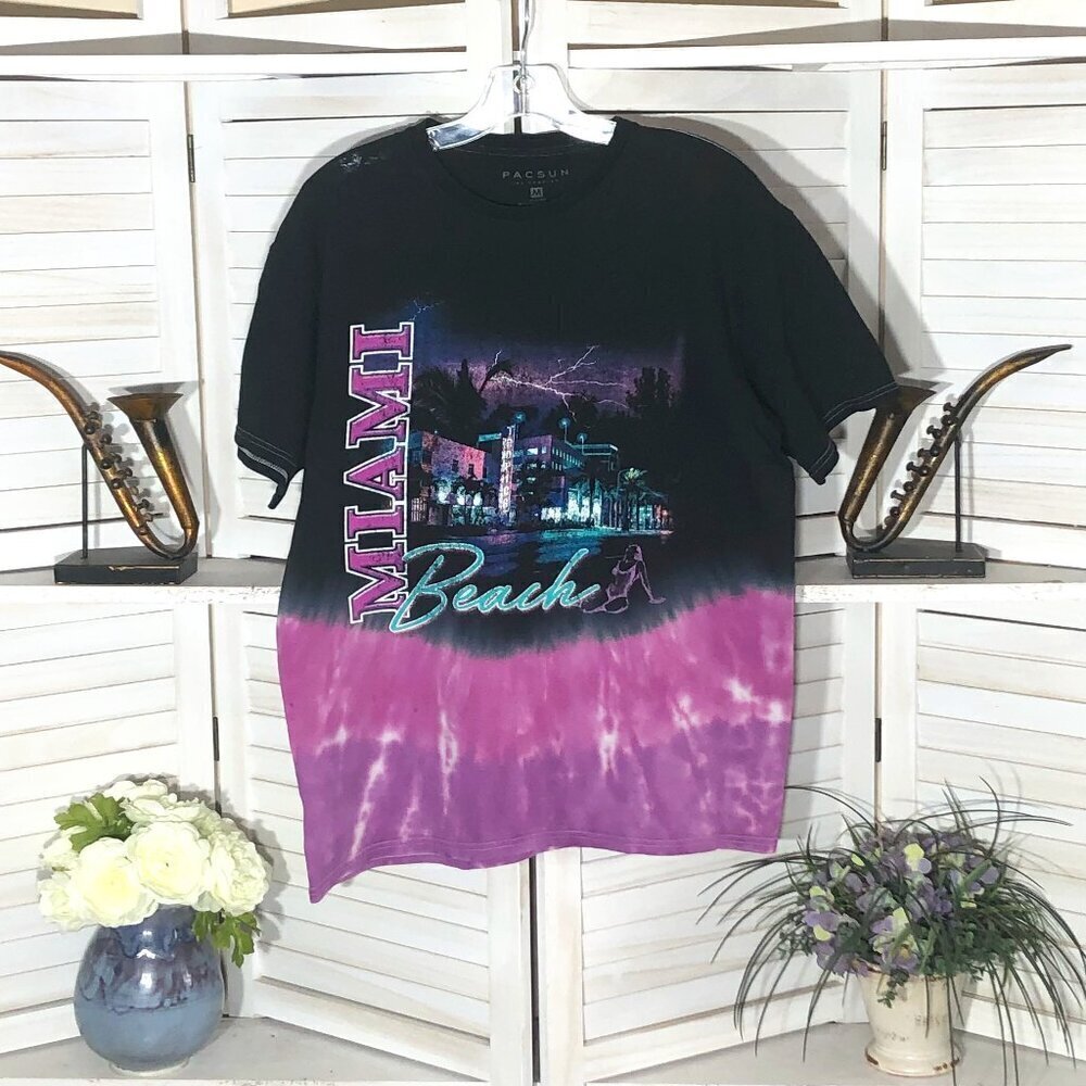 PacSun Miami Beach Tie Dye T-Shirt Medium